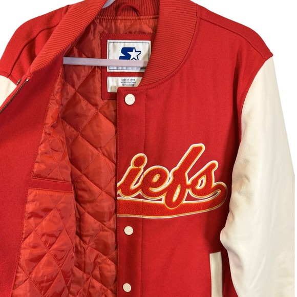 Starter Kansas City Chiefs Varsity Jacket – Quilted Lined, Embroidered Men's Med - Picture 5 of 7
